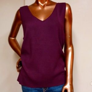 White Stag Eggplant Ribbed Knit Tank Top